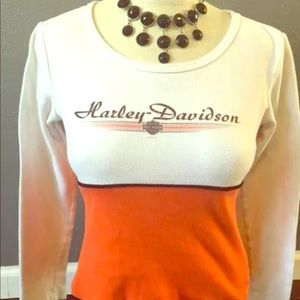 Harley Davidson women’s long sleeve shirt orange S